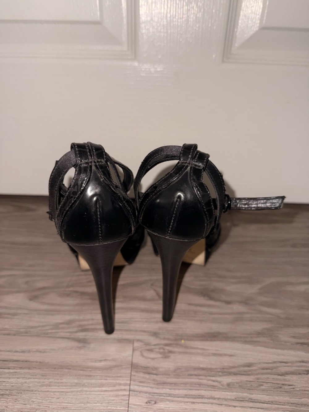 ALDO Black Strappy T‑Bar High Heels - Picture 3 of 4